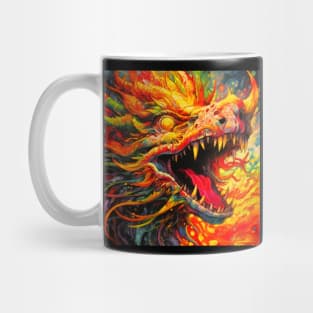 Ferocious Red Dragon Art Unleash Power & Fire in this Fiery Design Mug